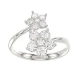 LADIES RING 1CT ROUND DIAMOND 14K WHITE GOLD - Image 4