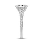 14K WHITE GOLD 3.00CT ROUND/PEAR/OVAL DIAMOND LADIES RING (CENTER STONE OVAL DIAMOND 2.00CT) - Image 3