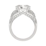 LADIES RING 3 3/4CT ROUND/PEAR/OVAL DIAMOND 14K WHITE GOLD (CENTER STONE OVAL DIAMOND 3.00CT) - Image 5