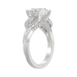 LADIES RING 3 3/4CT ROUND/PEAR/OVAL DIAMOND 14K WHITE GOLD (CENTER STONE OVAL DIAMOND 3.00CT) - Image 3