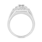 14K WHITE GOLD 2 1/2CT ROUND/PRINCESS DIAMOND MEN'S RING (CENTER STONE PRINCESS DIAMOND 1CT ) - Image 2