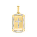 14K YELLOW GOLD 1CT ROUND DIAMOND MEN'S PENDANT