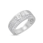 MEN'S BAND 1CT ROUND/OVAL DIAMOND 14K WHITE GOLD - Image 2