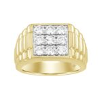 MEN'S RING 1 1/2CT ROUND DIAMOND 10K YELLOW GOLD