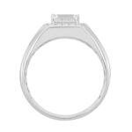 MEN'S RING 1 1/2CT ROUND/EMERALD DIAMOND 14K WHITE GOLD (CENTER STONE EMERALD DIAMOND 1CT) - Image 2
