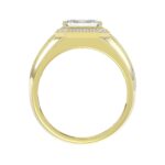 MEN'S RING 2 1/2CT ROUND/EMERALD DIAMOND 14K YELLOW GOLD (CENTER STONE EMERALD DIAMOND 2CT ) - Image 2