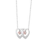 ETERNAL BLUSH COLLECTION LADIES NECKLACE 1/3CT ROUND DIAMOND 14K WHITE GOLD (PINK ROUND) - Image 3