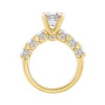 LADIES RING 4 1/2CT ROUND/EMERALD DIAMOND 14K YELLOW GOLD (CENTER STONE EMERALD DIAMOND 3.00CT) - Image 2