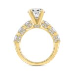 LADIES RING 4 1/2CT ROUND/OVAL DIAMOND 14K YELLOW GOLD (CENTER STONE OVAL DIAMOND 3.00CT) - Image 2