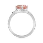 ETERNAL BLUSH COLLECTION 14K WHITE GOLD 2 1/4CT ROUND/MARQUISE/OVAL DIAMOND LADIES RING (CENTER STONE PINK OVAL DIAMOND 1 1/2CT) - Image 2