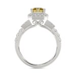14K WHITE GOLD 2 3/4CT ROUND/BAGUETTE/RADIANT DIAMOND LADIES RING (CENTER STONE YELLOW RADIANT DIAMOND 2CT) - Image 2