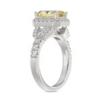 14K WHITE GOLD 2 3/4CT ROUND/BAGUETTE/RADIANT DIAMOND LADIES RING (CENTER STONE YELLOW RADIANT DIAMOND 2CT) - Image 3