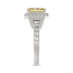 14K WHITE GOLD 2 3/4CT ROUND/BAGUETTE/RADIANT DIAMOND LADIES RING (CENTER STONE YELLOW RADIANT DIAMOND 2CT) - Image 4