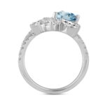 14K WHITE GOLD 3.00CT ROUND/PEAR/MARQUISE DIAMOND LADIES RING (CENTER STONE BLUE PEAR DIAMOND 1 1/2CT) - Image 2