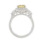 14K WHITE GOLD 4 1/4CT ROUND/TRAPEZOID/RADIANT DIAMOND LADIES RING (CENTER STONE YELLOW RADIANT DIAMOND 3.00CT) - Image 2
