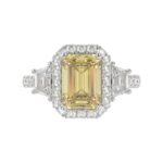 14K WHITE GOLD 4 1/4CT ROUND/TRAPEZOID/RADIANT DIAMOND LADIES RING (CENTER STONE YELLOW RADIANT DIAMOND 3.00CT) - Image 5