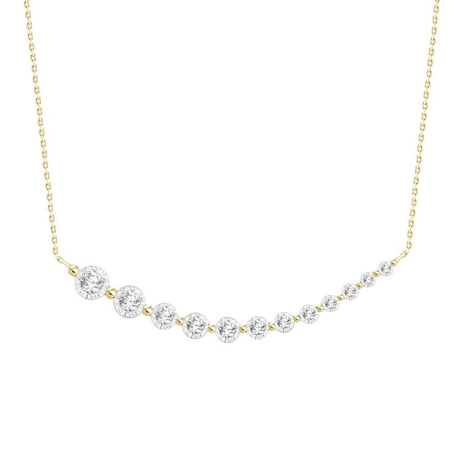 LADIES PENDANT WITH CHAIN 0.25CT ROUND DIAMOND 10K YELLOW GOLD - Image 1