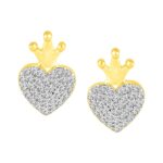 LADIES EARRINGS 0.15CT ROUND DIAMOND 10K YELLOW GOLD