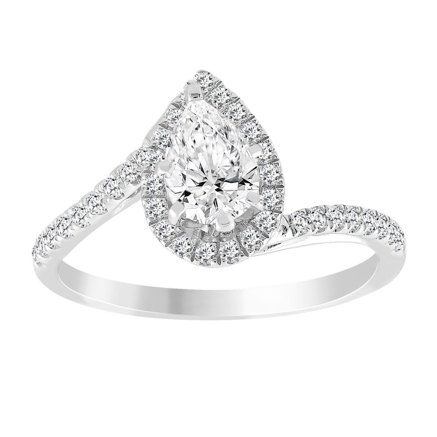 LADIES RING 0.25CT ROUND DIAMOND 14K WHITE GOLD - Image 1