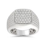 10K WHITE GOLD 1.00CT ROUND DIAMOND MEN'S RING