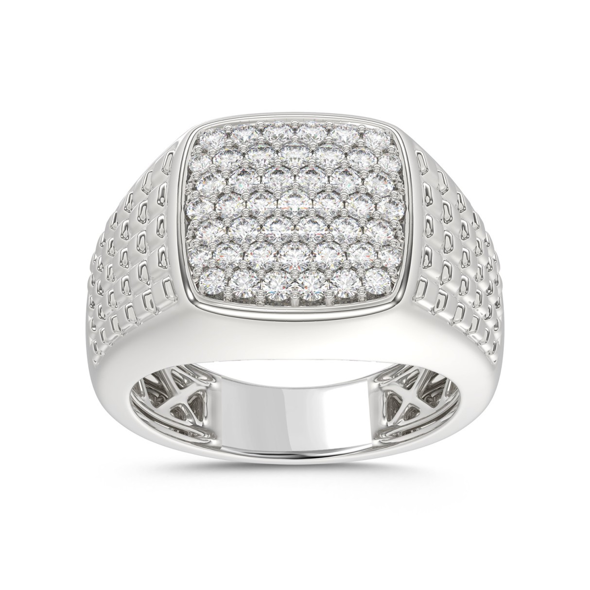 10K WHITE GOLD 1.00CT ROUND DIAMOND MEN'S RING - Image 1