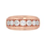 14K ROSE GOLD 2.00CT ROUND DIAMOND MEN'S BAND - Image 5
