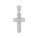 14K WHITE GOLD 2 1/2CT ROUND/EMERALD DIAMOND MEN'S PENDANT - Image 3
