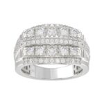 14K WHITE GOLD 2.00CT ROUND DIAMOND MEN'S RING