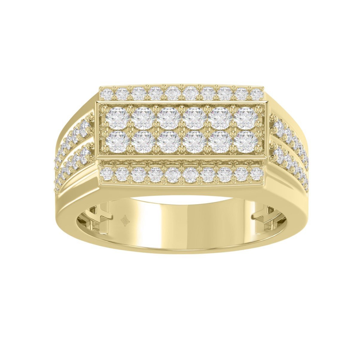 14K YELLOW GOLD 1.00CT ROUND DIAMOND MEN'S RING - Image 1