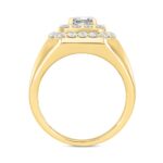 14K YELLOW GOLD 2 1/2CT ROUND/PRINCESS DIAMOND MEN'S RING (CENTER STONE PRINCESS DIAMOND 1CT ) - Image 2