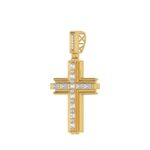 14K YELLOW GOLD 2.00CT ROUND/EMERALD DIAMOND MEN'S CHARM - Image 3