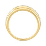 MEN'S BAND 3CT EMERALD DIAMOND 14K YELLOW GOLD - Image 2