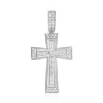 MEN'S CHARM PENDANT 1 1/4CT ROUND DIAMOND 14K WHITE GOLD