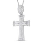 MEN'S CHARM PENDANT 1 1/4CT ROUND DIAMOND 14K WHITE GOLD - Image 2