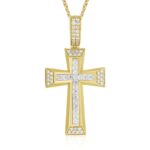 MEN'S CHARM PENDANT 1 1/4CT ROUND DIAMOND 14K YELLOW GOLD