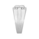 MEN'S RING 1 1/2CT ROUND DIAMOND 14K WHITE GOLD - Image 3