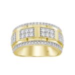 MEN'S RING 1 1/4CT ROUND DIAMOND 14K YELLOW GOLD