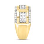 MEN'S RING 1 1/4CT ROUND DIAMOND 14K YELLOW GOLD - Image 3