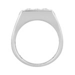 MEN'S RING 1 3/4CT ROUND DIAMOND 14K WHITE GOLD - Image 2