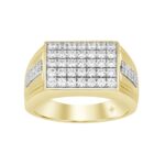 MEN'S RING 1CT ROUND DIAMOND 14K YELLOW GOLD