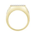 MEN'S RING 1CT ROUND DIAMOND 14K YELLOW GOLD - Image 2