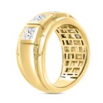 MEN'S RING 2 1/2CT PRINCESS DIAMOND 14K YELLOW GOLD - Image 3