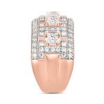 MEN'S RING 2 1/3CT ROUND/PRINCESS DIAMOND 14K ROSE GOLD - Image 3