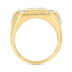 MEN'S RING 2 3/4CT ROUND/PRINCESS DIAMOND 14K YELLOW GOLD - Image 2