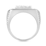 MEN'S RING 2CT ROUND/EMERALD DIAMOND 14K WHITE GOLD - Image 2