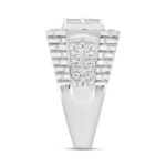 MEN'S RING 2CT ROUND/EMERALD DIAMOND 14K WHITE GOLD - Image 3