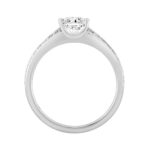 MEN'S RING 2CT ROUND/EMERALD DIAMOND 14K WHITE GOLD (CENTER STONE EMERALD DIAMOND 1 1/2CT ) - Image 2