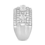 MEN'S RING 2CT ROUND/PRINCESS DIAMOND 14K WHITE GOLD - Image 3