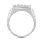 MEN'S RING 2CT ROUND/PRINCESS DIAMOND 14K WHITE GOLD - Image 2
