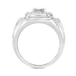 MEN'S RING 2CT ROUND/PRINCESS DIAMOND 14K WHITE GOLD (CENTER STONE PRINCESS DIAMOND 1CT ) - Image 2